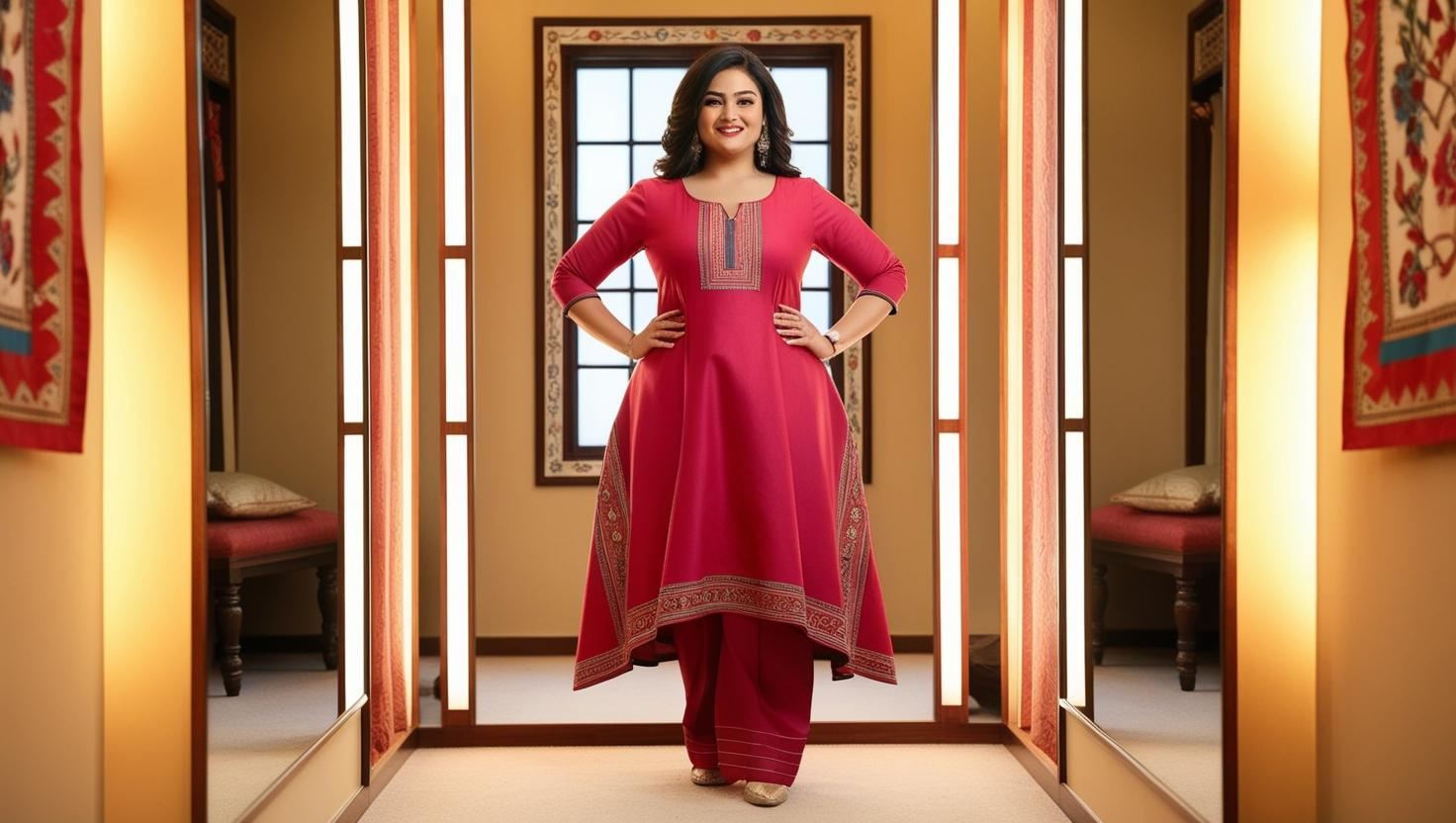 1. Wide lower body? Avoid straight fit kurta!