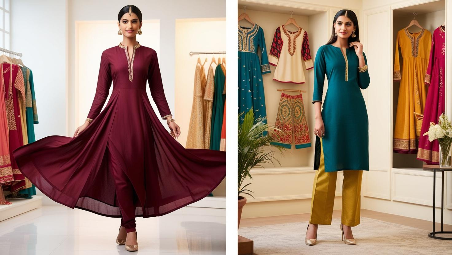 2. Height is 5'4'' or less? Choose your mid-length kurta wisely!