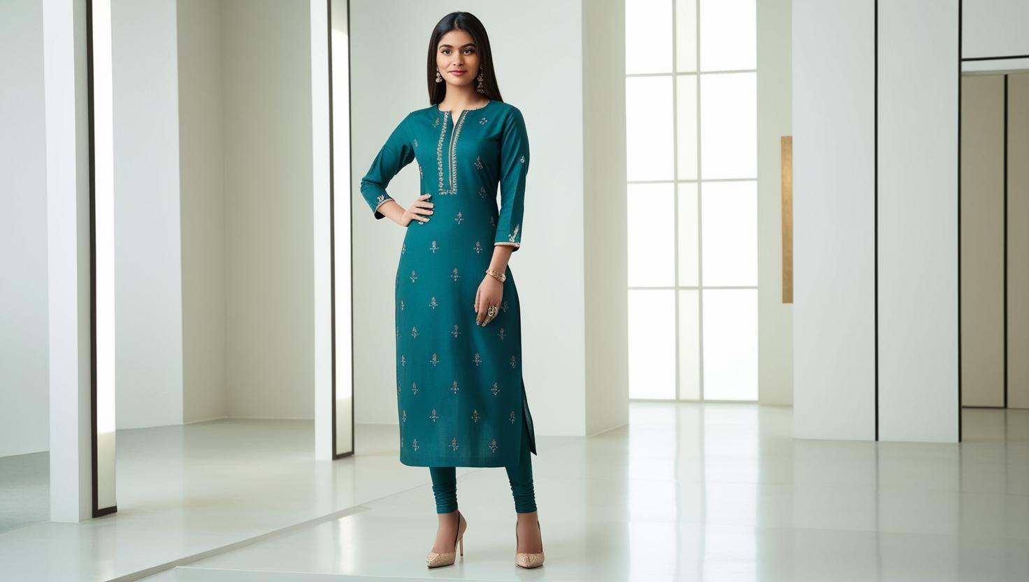 1. Ankle Length Kurtis - Absolutely Elegant Look