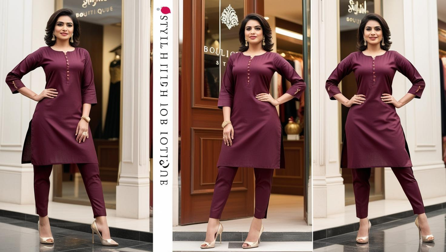 5. Monochrome Kurti Set - Style and Elegance Together