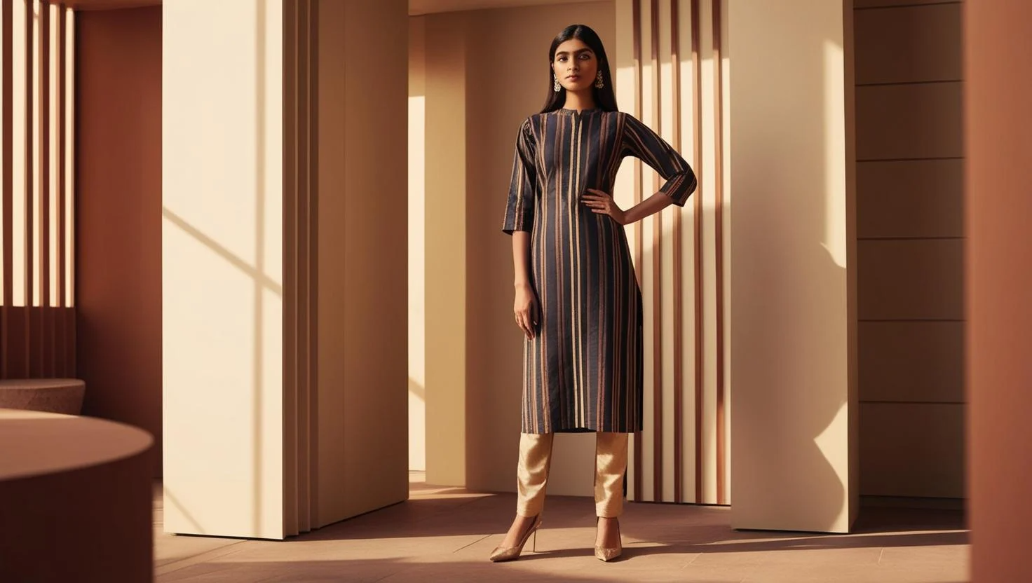 1. Straight Cut Kurti - Best Option to Look Slim and Tall