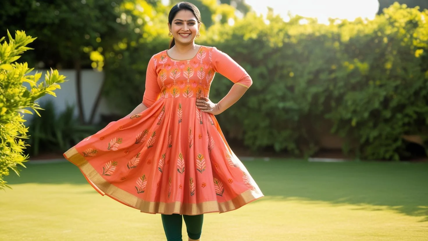 2. A-Line Kurti - Flowy and Feminine Look