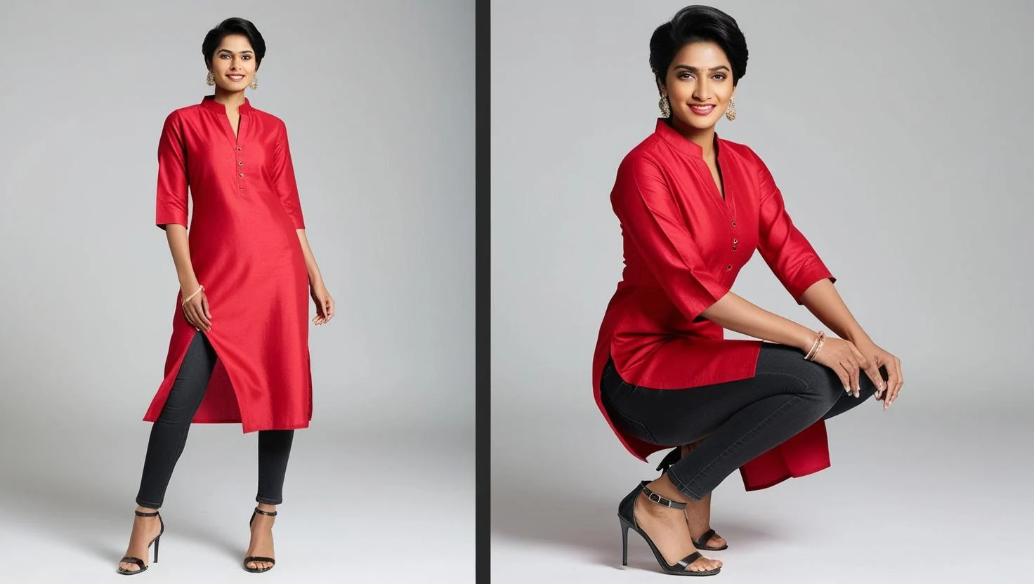 3. High-Slit Kurti - Very Trendy and Modern Look